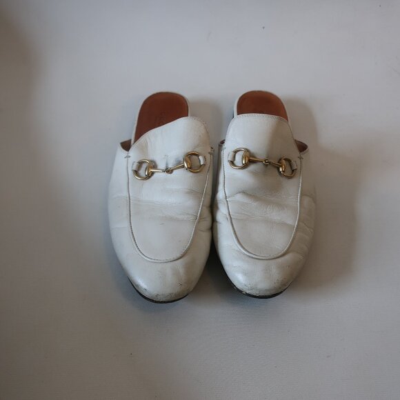 Womens Gucci Princetown White Horsebit Leather Slip-On Mules 39 US/9 - Picture 4 of 16